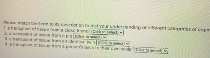 Solved Please match the term to its description to test your | Chegg.com
