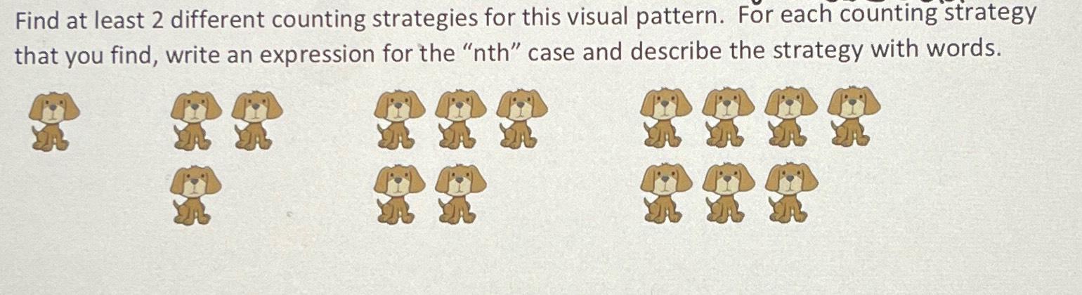Solved Find at least 2 ﻿different counting strategies for | Chegg.com