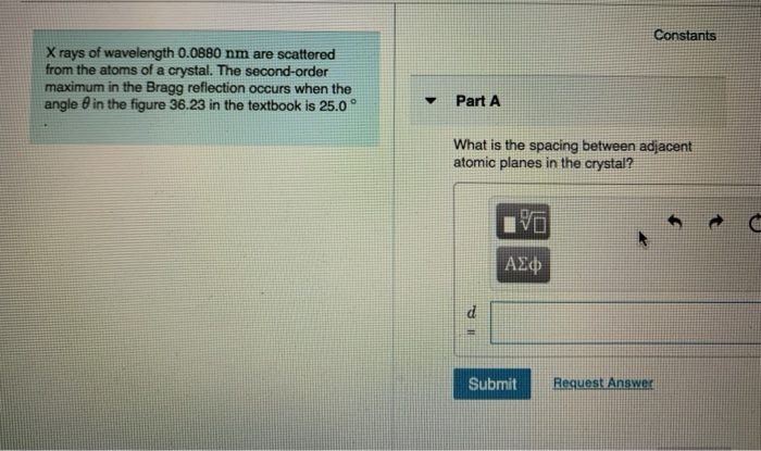 Solved Constants X Rays Of Wavelength 0.0880 Nm Are | Chegg.com