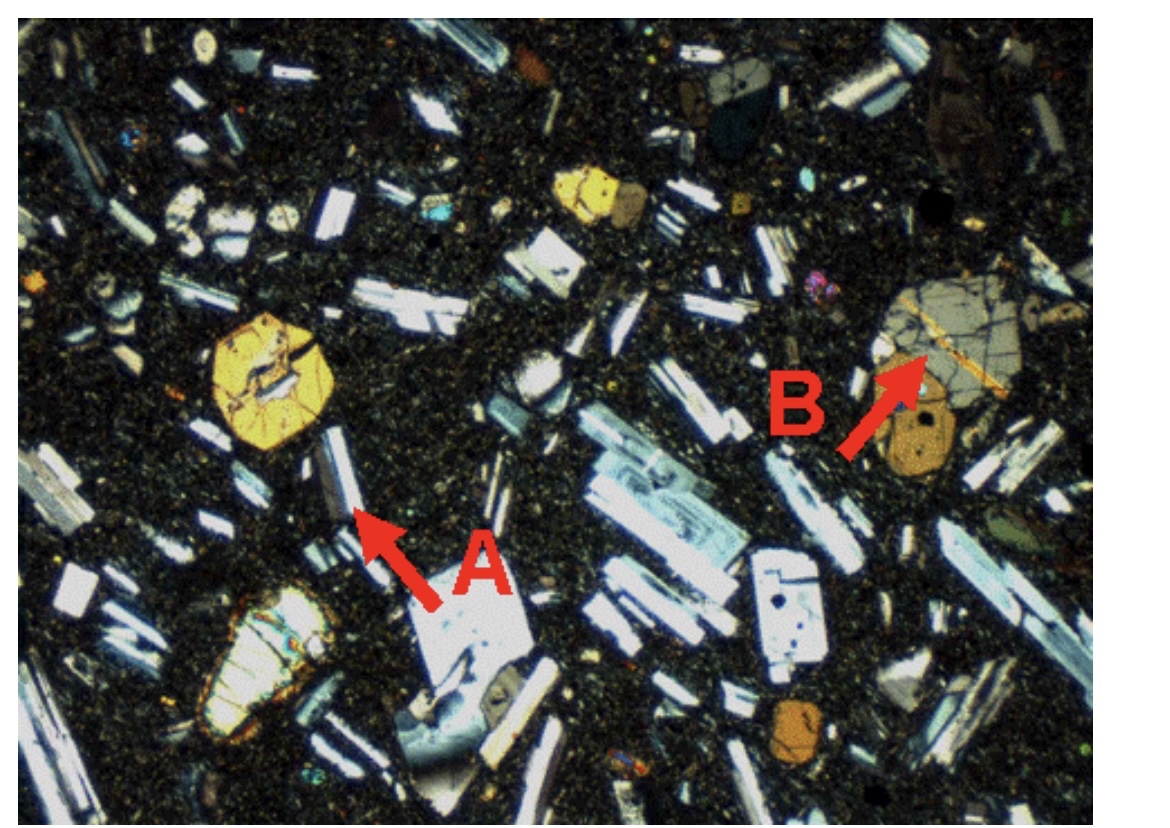 Solved Identify phenocryst A and B K feldsparQuartz | Chegg.com