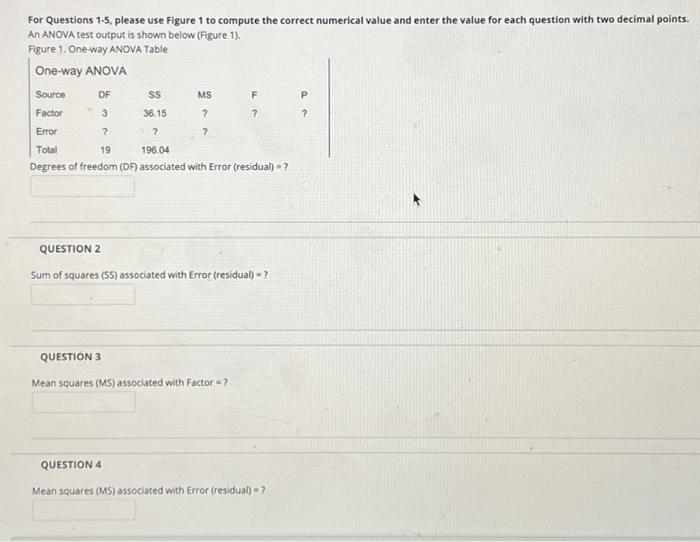 Solved For Questions 1-5, please use Figure 1 to compute the | Chegg.com