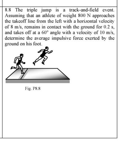 Solved 8.8 The triple jump is a track-and-field event. | Chegg.com