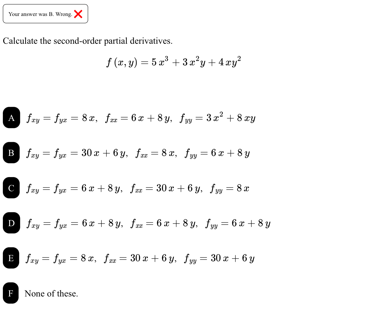 Solved Calculate the second-order partial | Chegg.com