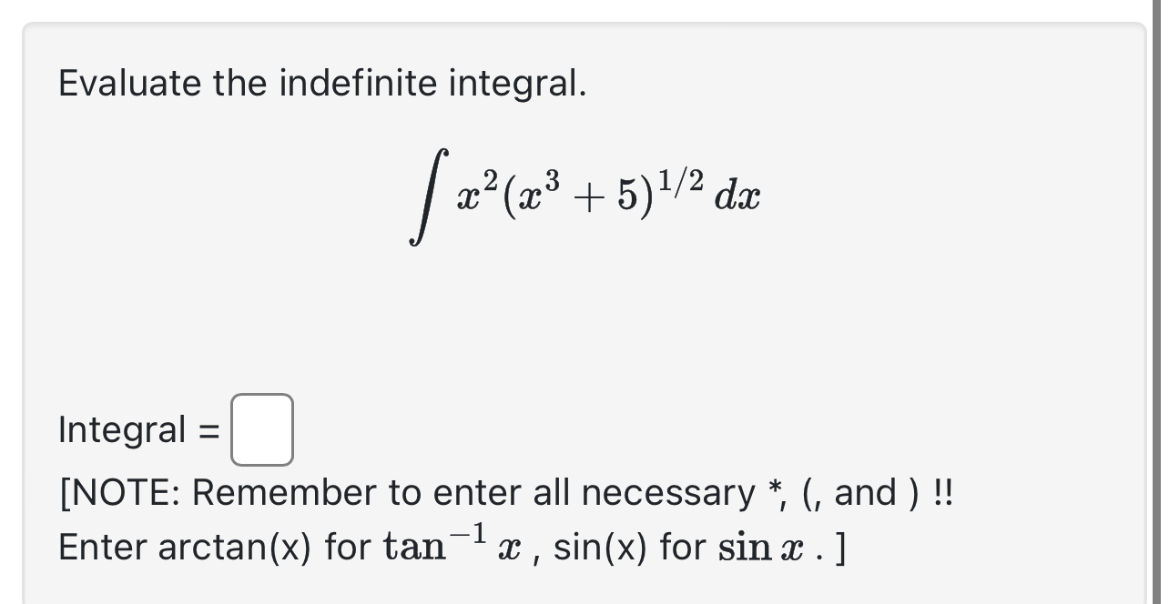 Solved Evaluate the indefinite | Chegg.com