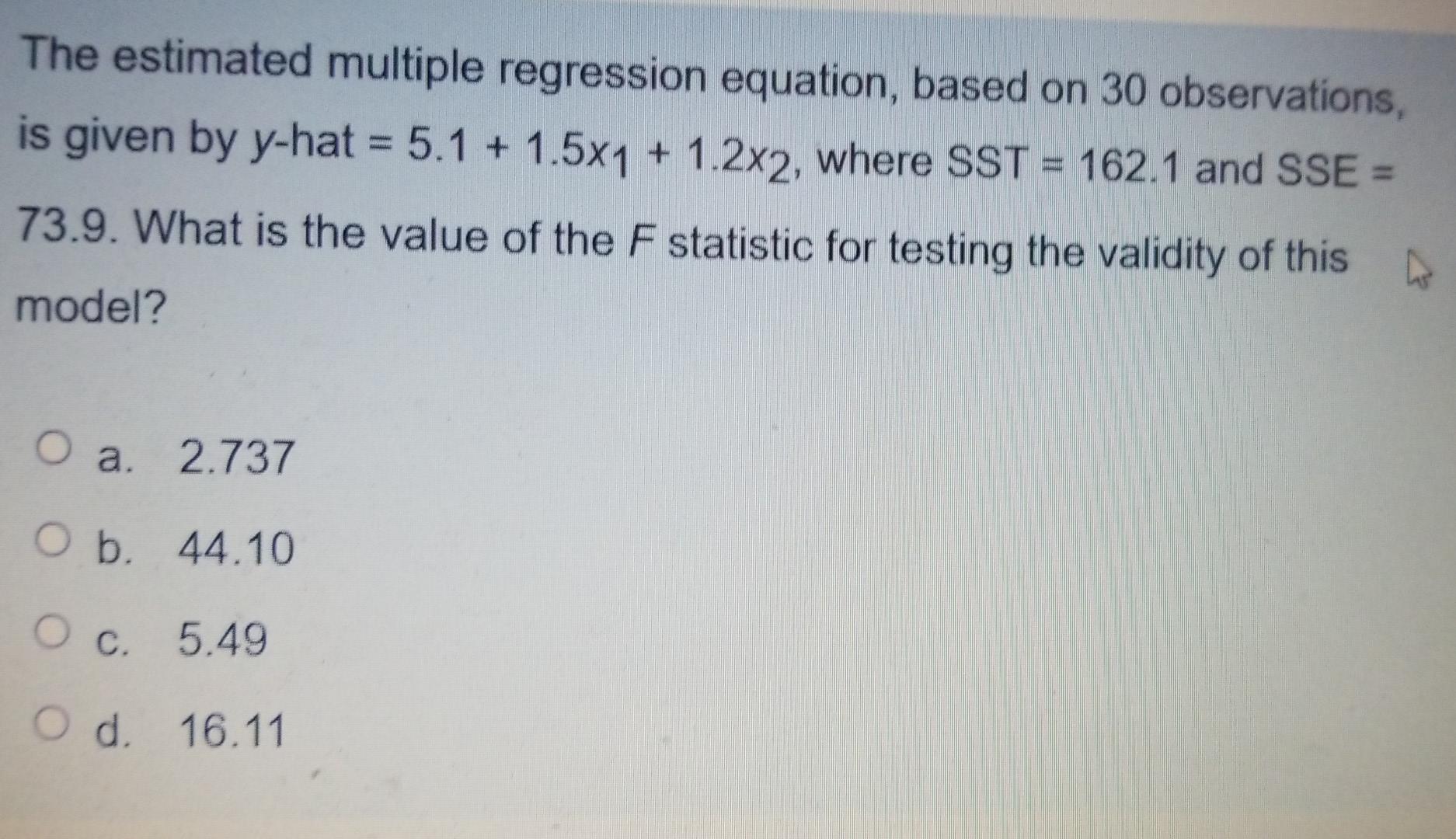 Solved The residual is the difference between the actual | Chegg.com