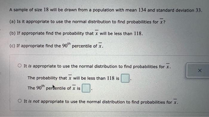 Solved A sample of size 18 will be drawn from a population | Chegg.com