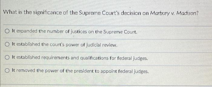 Marbury v madison outlet decision