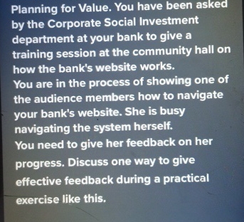 Solved Planning for Value. You have been asked by the | Chegg.com