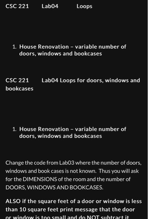 Solved How can I ask for the NUMBER of doors, windows and | Chegg.com