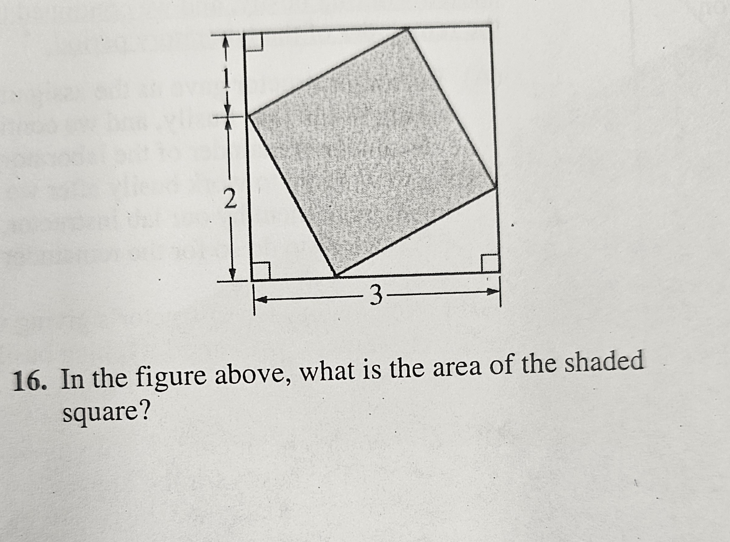 Solved In the figure above, what is the area of the shaded | Chegg.com