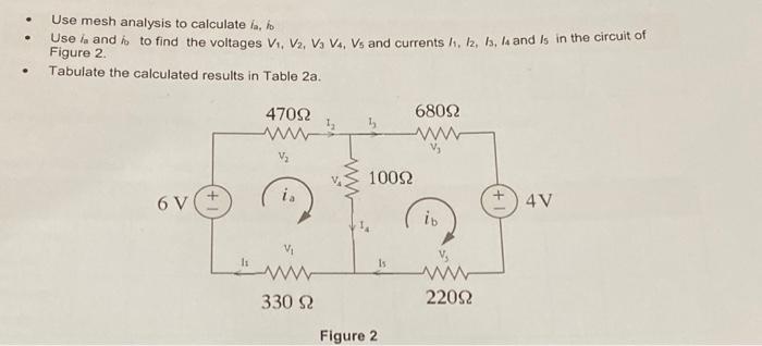 Solved - Use Mesh Analysis To Calculate Ia,bb - Use In And | Chegg.com