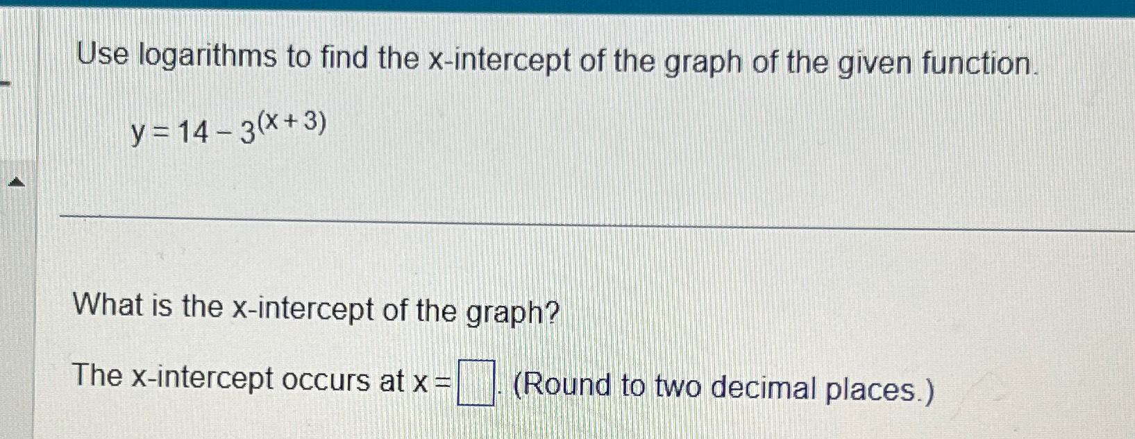 how to find x intercept of a function graph