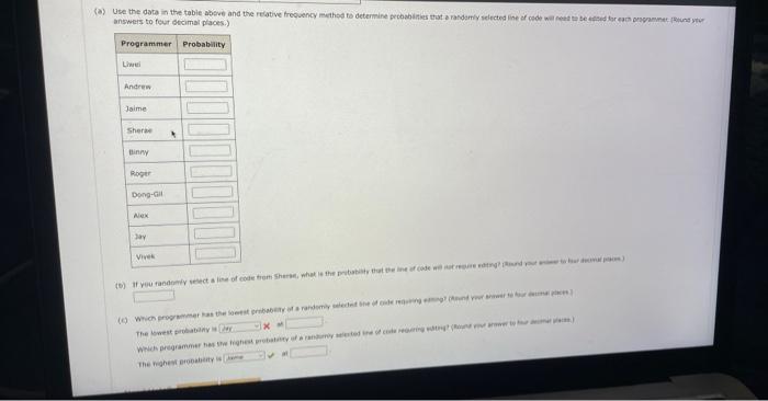 Solved table displays sample infermation for 10 computer | Chegg.com