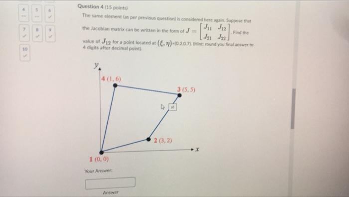 Solved Question 4 15 points The same element as per previous | Chegg.com