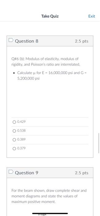 Solved Q#6 (b): Modulus Of Elasticity, Modulus Of Rigidity, | Chegg.com