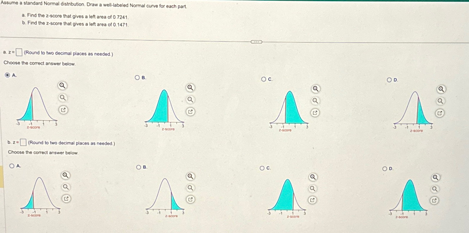 Solved Assume a standard Normal distribution. Draw a | Chegg.com