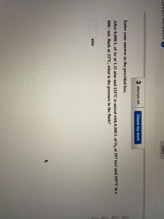 Solved Saved 3 attempts left Check my work Enter your answer | Chegg.com