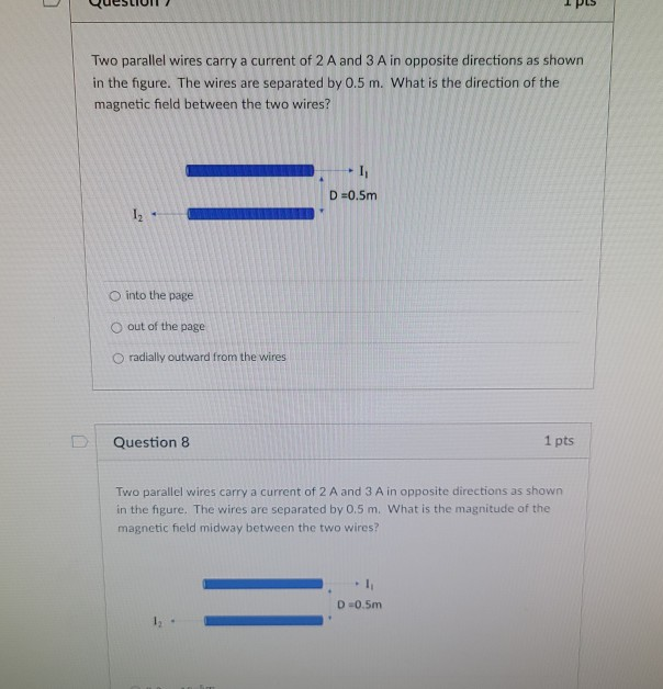 Solved Two Parallel Wires Carry A Current Of 2 A And 3 A In Chegg Solved Two Parallel Wires Carry A Current Of 2 A And 3 A In Chegg