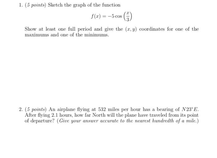 Solved 1. (5 points) Sketch the graph of the function f(x) = | Chegg.com
