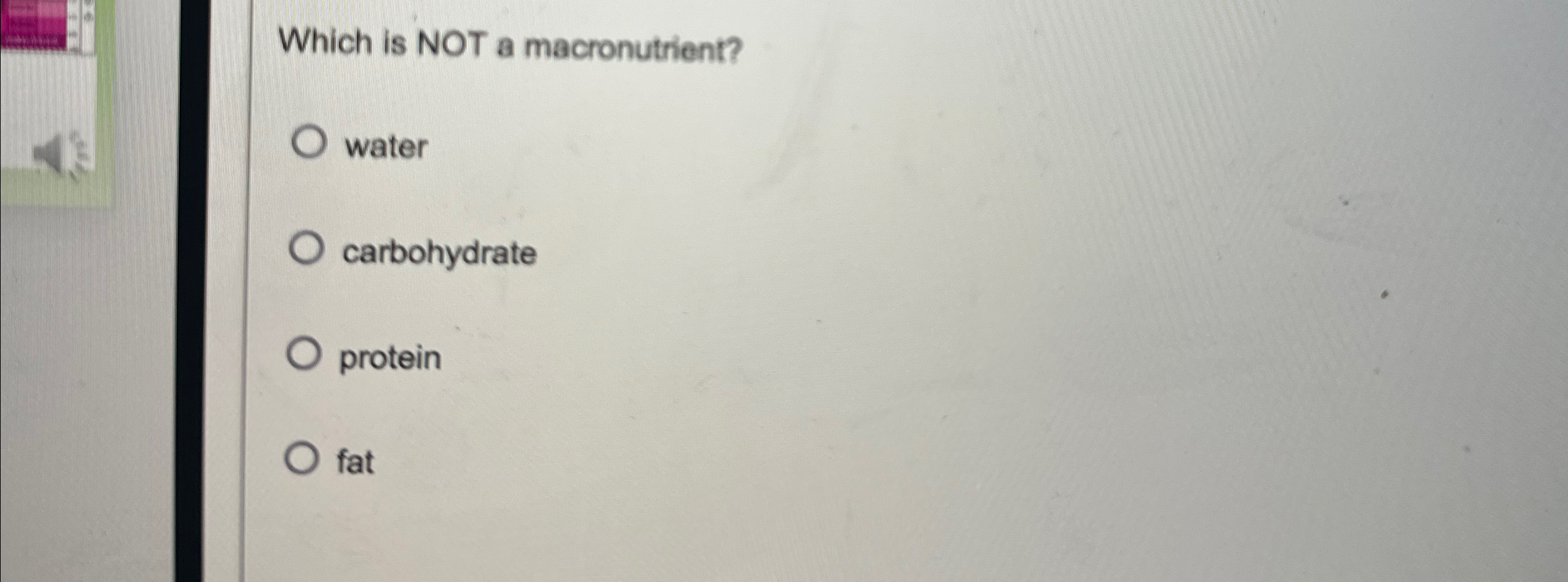 which one of these is not a macronutrient