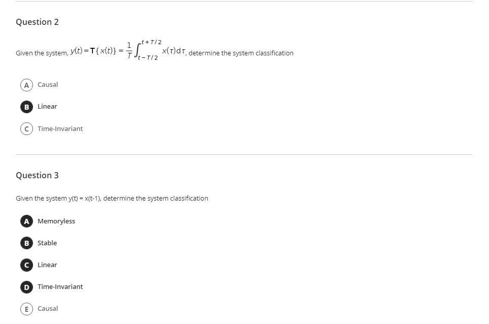 Solved Question 1 A System Has An Input Output Relation Y Chegg Com