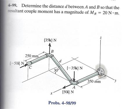 Solved Determine The Distance D Between A And B So That The | Chegg.com