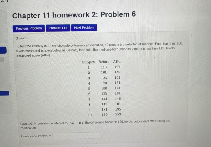 Solved 2T Chapter 11 homework 2: Problem 6 Previous Problem | Chegg.com