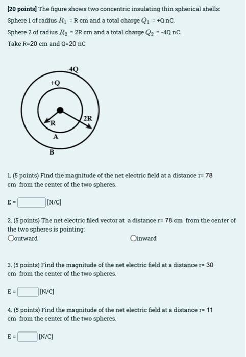 Solved [20 Points] The Figure Shows Two Concentric | Chegg.com