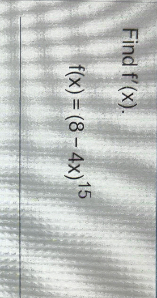 Solved Find F X F X 8 4x 15