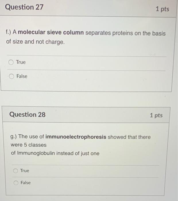 Solved Question 27 1 pts f.) A molecular sieve column | Chegg.com