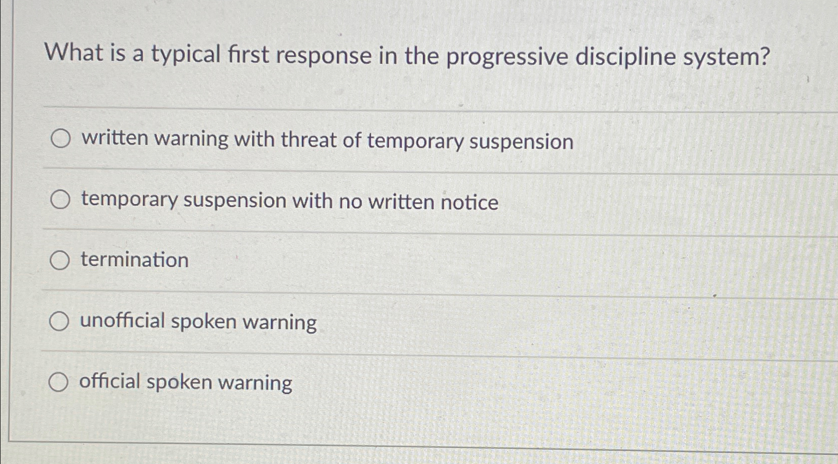 Solved What is a typical first response in the progressive | Chegg.com