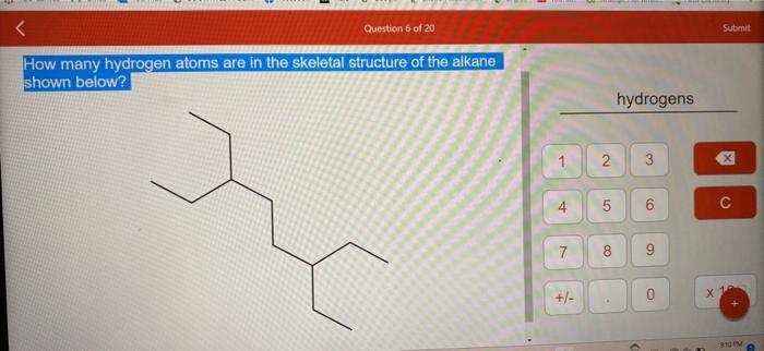 Solved How Many Hydrogen Atoms Are In The Skeletal Structure | Chegg.com