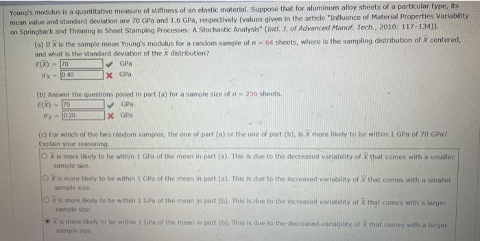 Solved Young's modulus is a quantitative measure of | Chegg.com