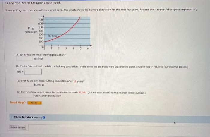 Solved This exercise uses the population growth model. Some | Chegg.com