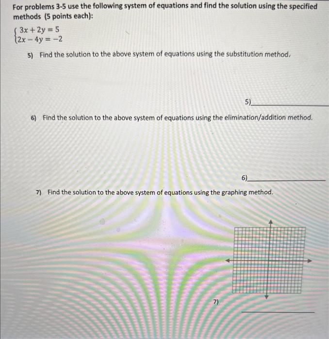 Solved For problems 3-5 use the following system of | Chegg.com