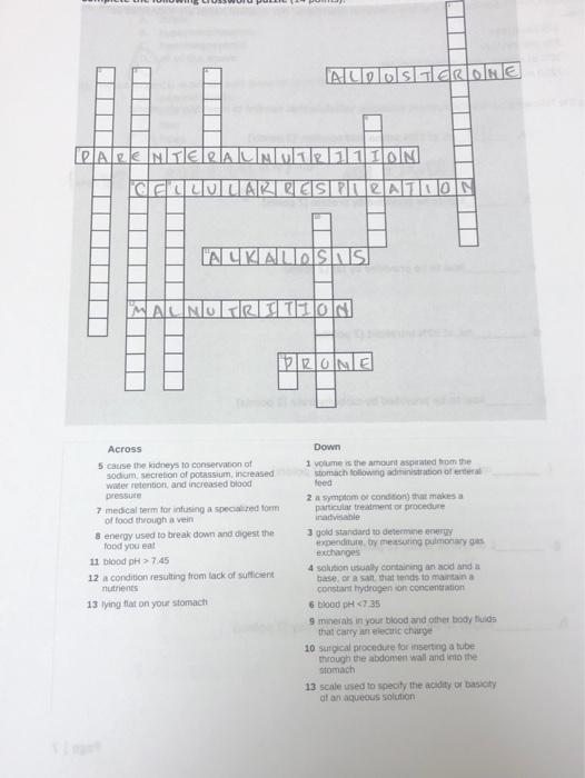 Solved Complete the following crossword puzzle (14 points) Chegg com