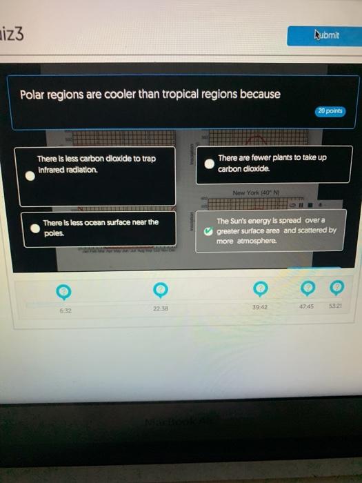 Solved iz3 Rubmit Polar regions are cooler than tropical | Chegg.com