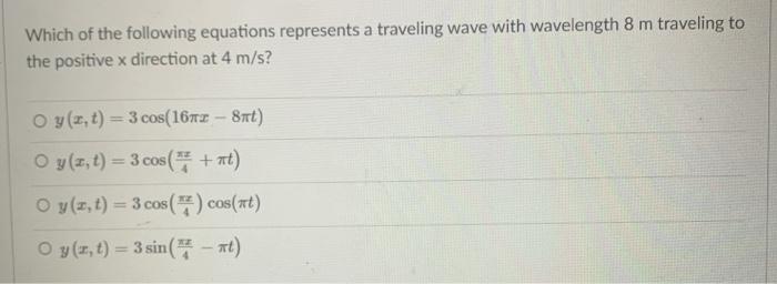 Solved Which Of The Following Equations Represents A