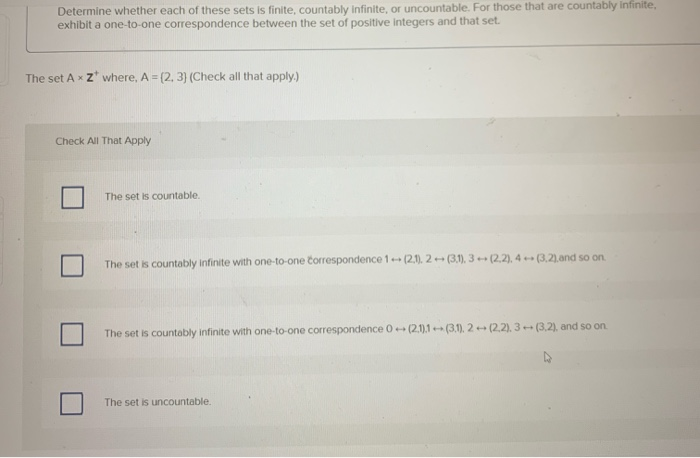 Solved Determine whether each of these sets is finite, | Chegg.com