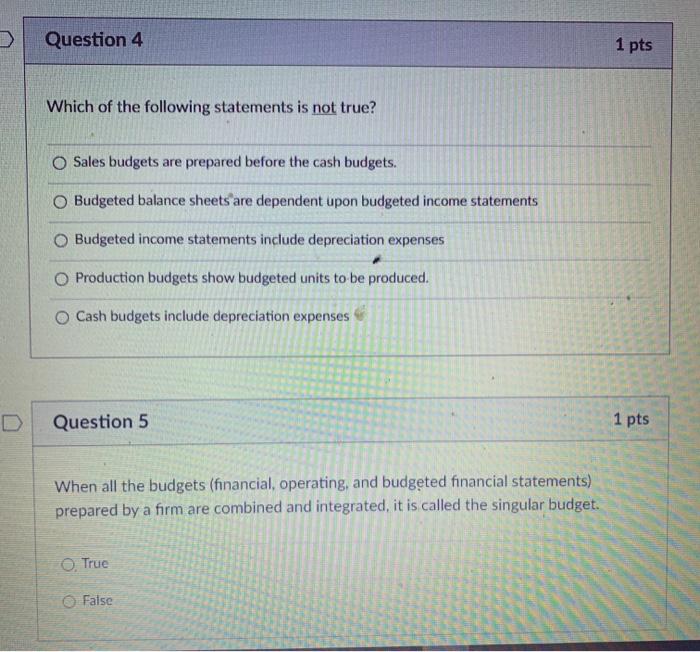 Solved Question 4 1 Pts Which Of The Following Statements Is | Chegg.com