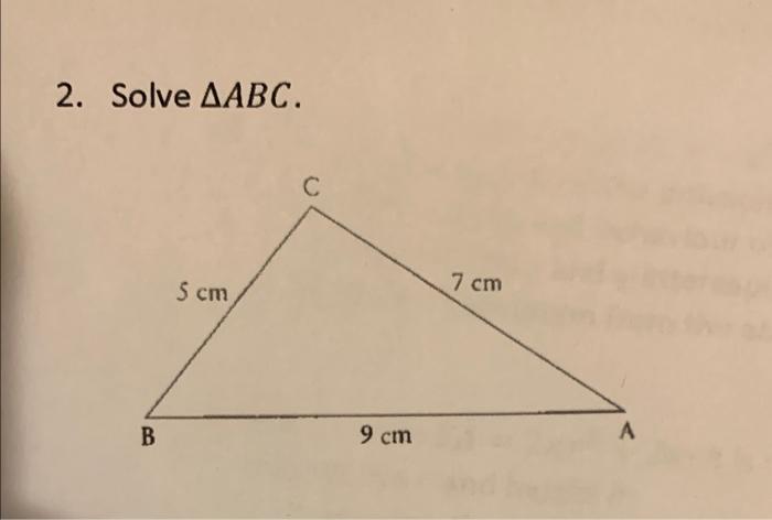 Solved 2. Solve ABC. | Chegg.com