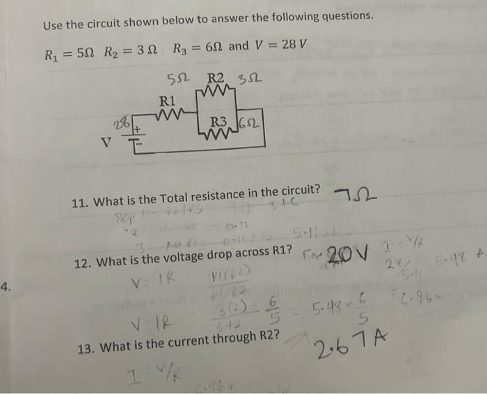 Solved Use The Circuit Shown Below To Answer The Following | Chegg.com