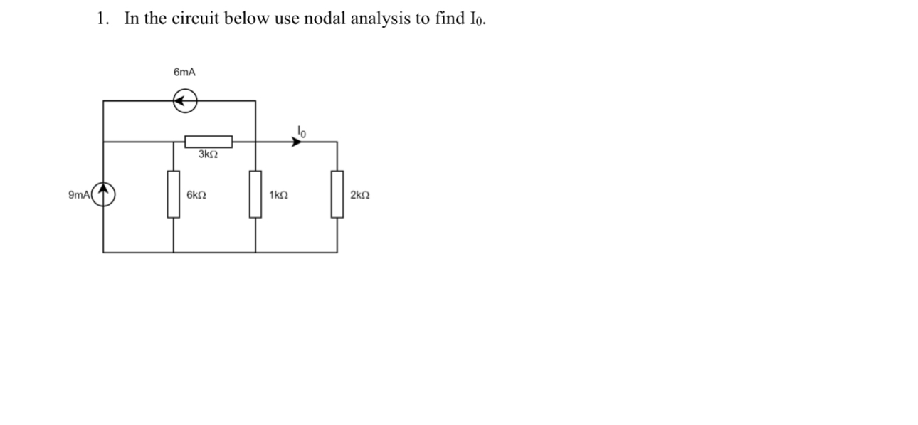 Solved In the circuit below use nodal analysis to find I0. | Chegg.com