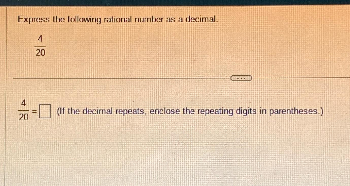 express the following rational number as decimal 4 9