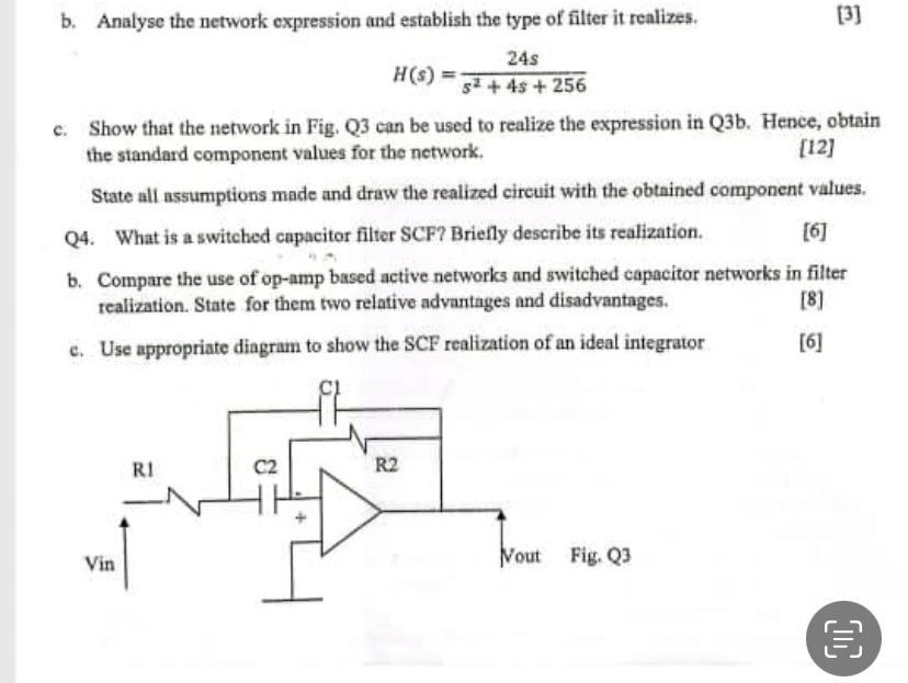 Solved b. ﻿Analyse the network expression and establish the | Chegg.com
