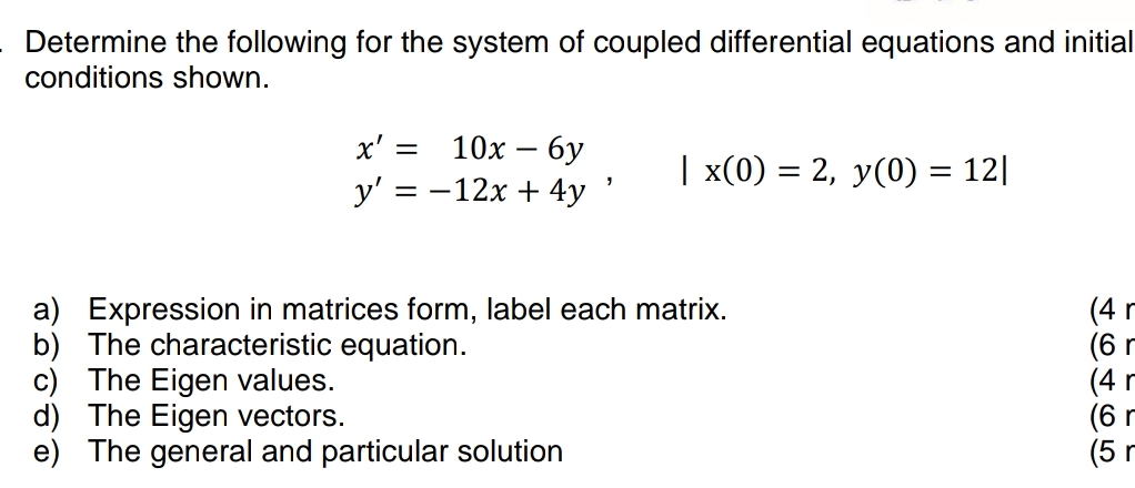Solved Determine the following for the system of coupled | Chegg.com