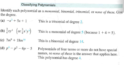 Solved Identify Each Polynomial As A Monomial Binomial Trino