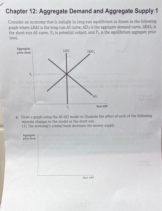 Solved Chapter 12: Aggregate Demand and Aggregate Supply 1 | Chegg.com