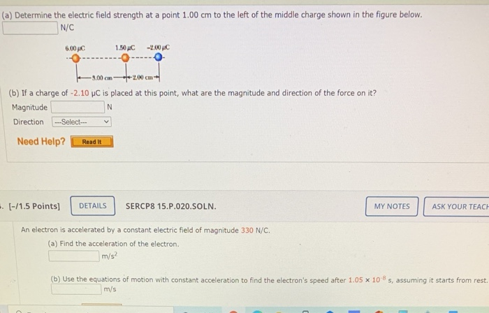 Solved (a) Determine the electric field strength at a point | Chegg.com