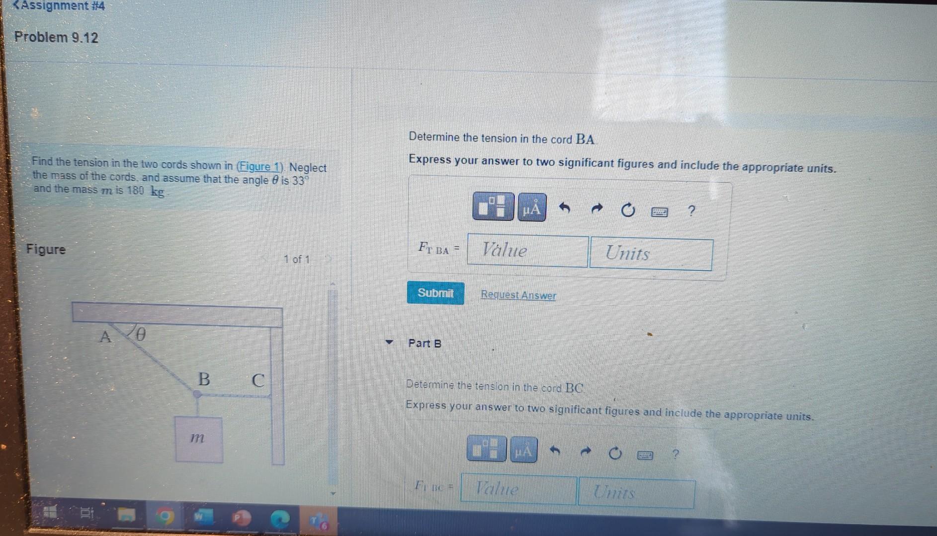 Solved Determine The Tension In The Cord BA Find The Tension | Chegg.com